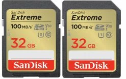 SanDisk Carte SDHC Extreme 32 GB Lot De 2 - Cartes Mémoire