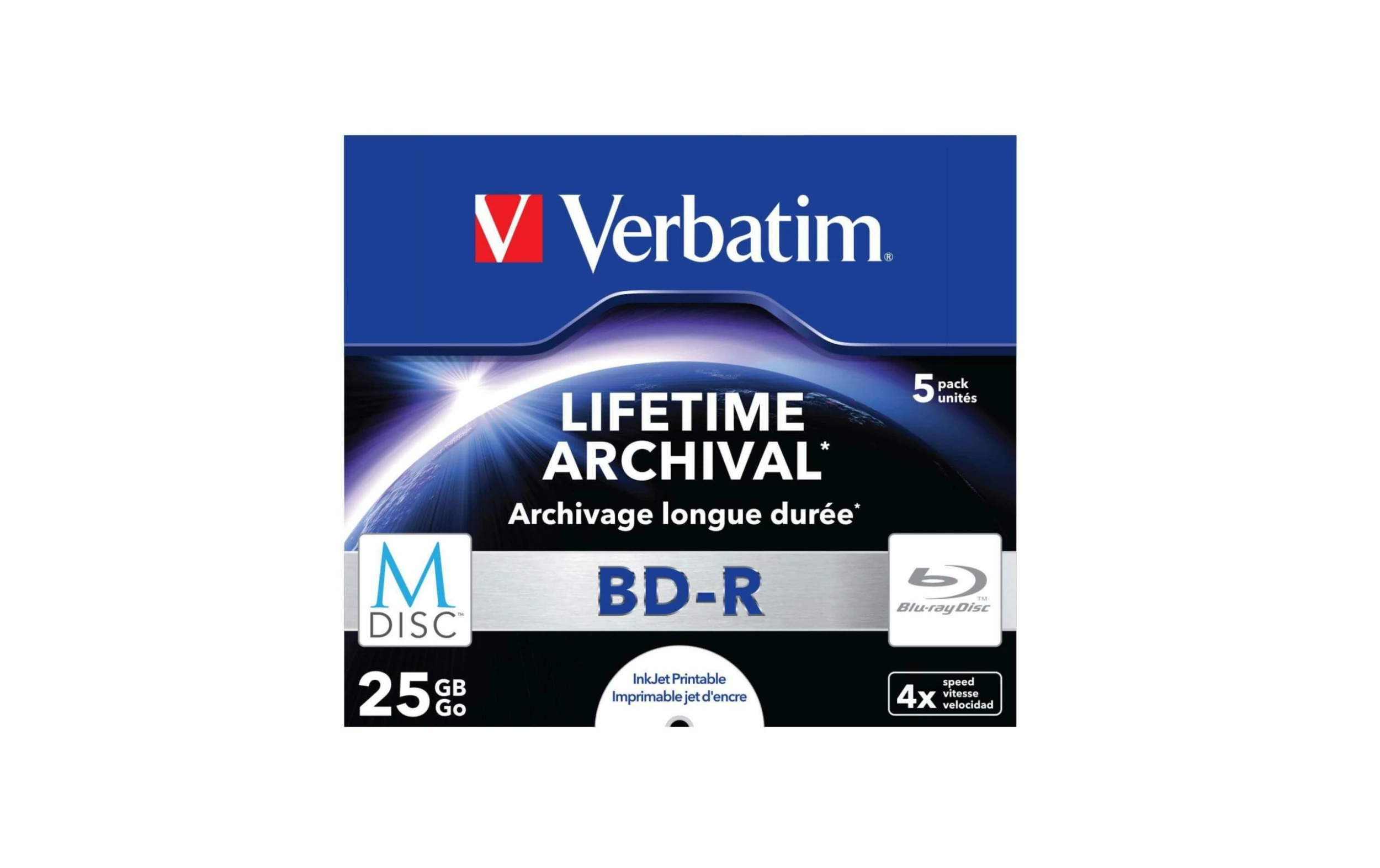 VERBATIM BD-R M-Disc 25 GB, Boîte à Bijoux (5 Pièce/s) - Disques – Image 2