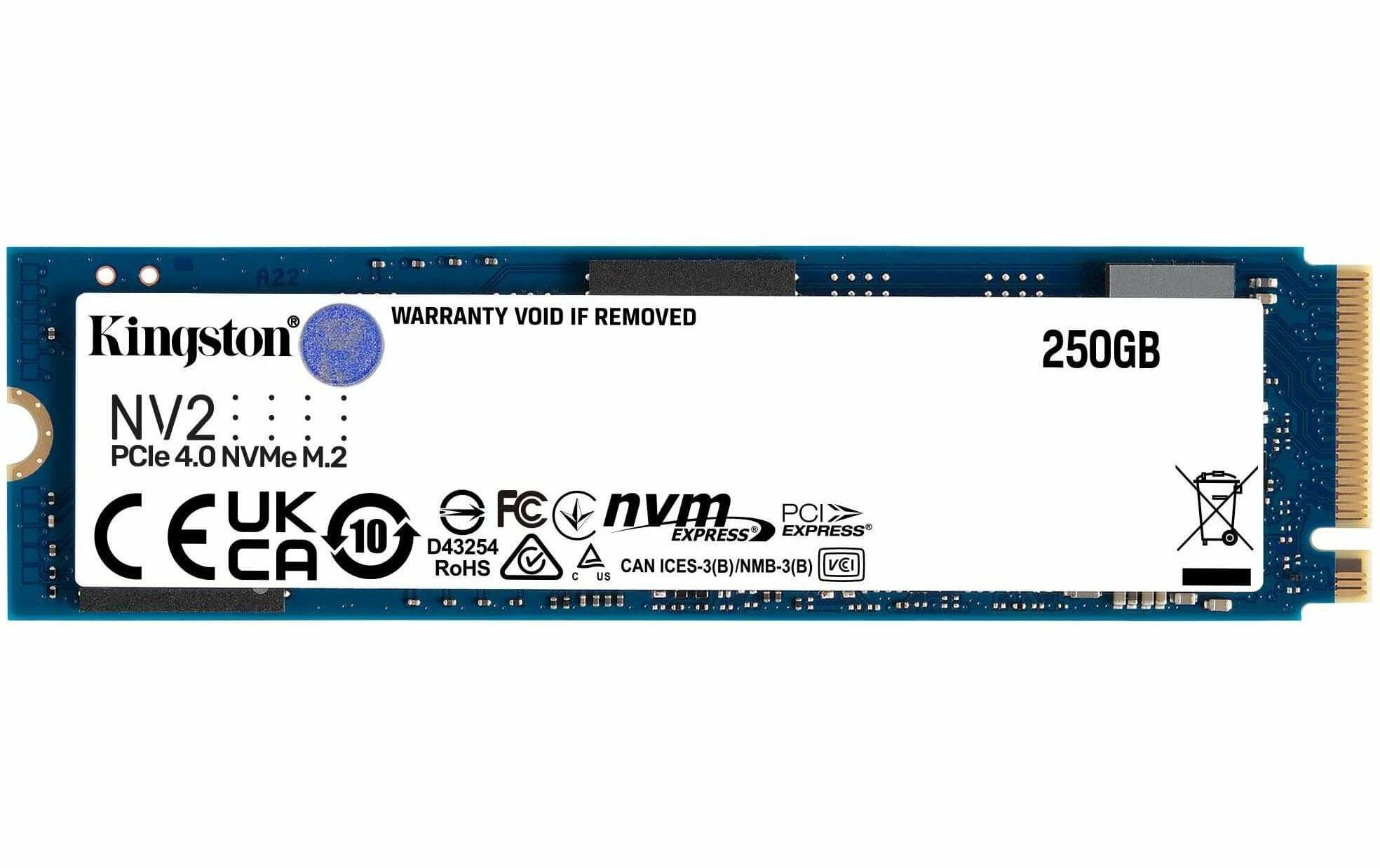 Kingston SSD NV2 M.2 2280 NVMe 250 GB - SSD (Solid State Disks)