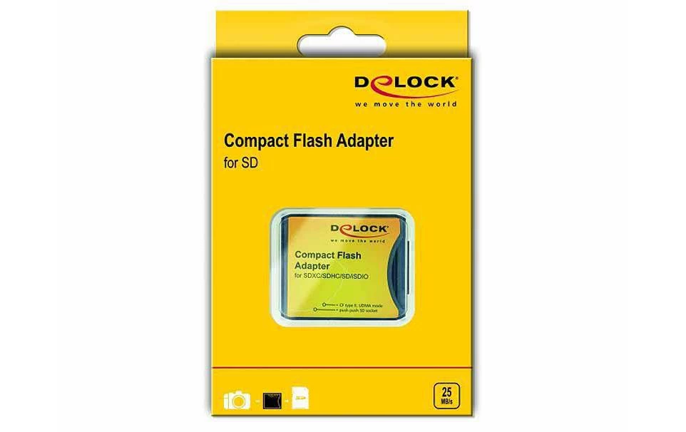 DeLock Adaptateur CF Compact Flash Typ II Pour Cartes SD/SDHC/SDXC/MMC - Cartes Mémoire – Image 2