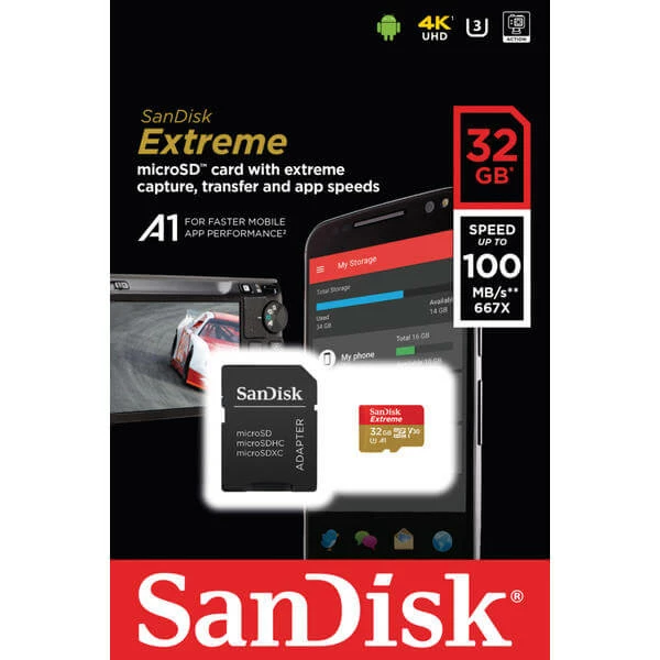 SanDisk Extreme MicroSDHC 32GB - 100MB/s, U3, UHS-I - Cartes Mémoire – Image 3