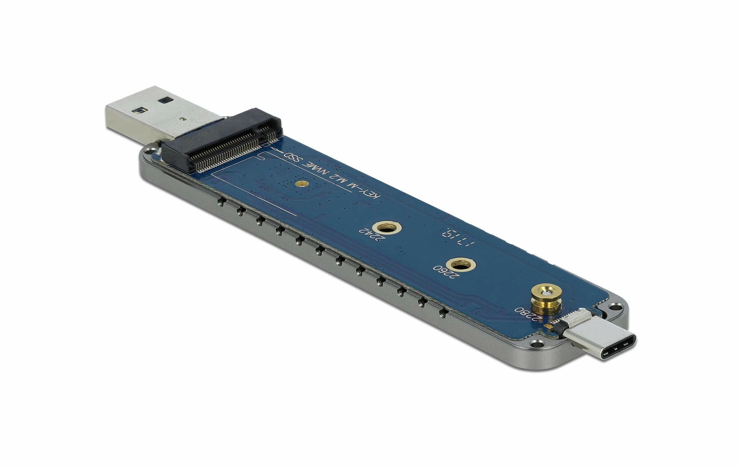 DeLock Boîtier Externe USB-A/C - NVME M.2 SSD - Disques Durs Externes – Image 3