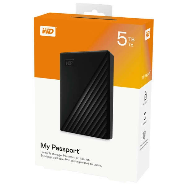 WD My Passport 5 TB - Disque Dur Externe - Disques Durs Externes
