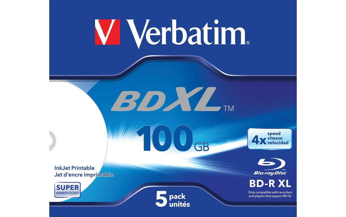 VERBATIM BD-R 43789 100 GB, Boîte à Bijoux (5 Pièce/s) - Disques