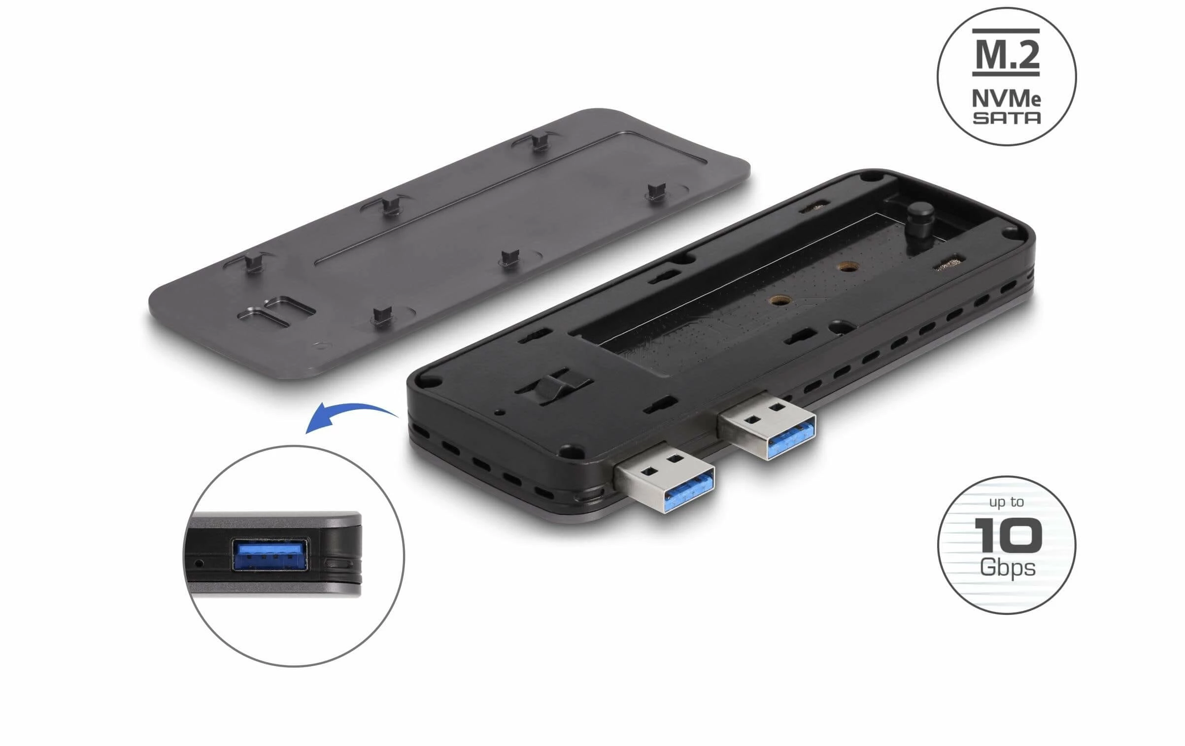 DeLock Boîtier Externe USB3.2 Gen 2 Pour PS5 Avec Slot M.2 NVMe M2 - Disques Durs Externes – Image 2