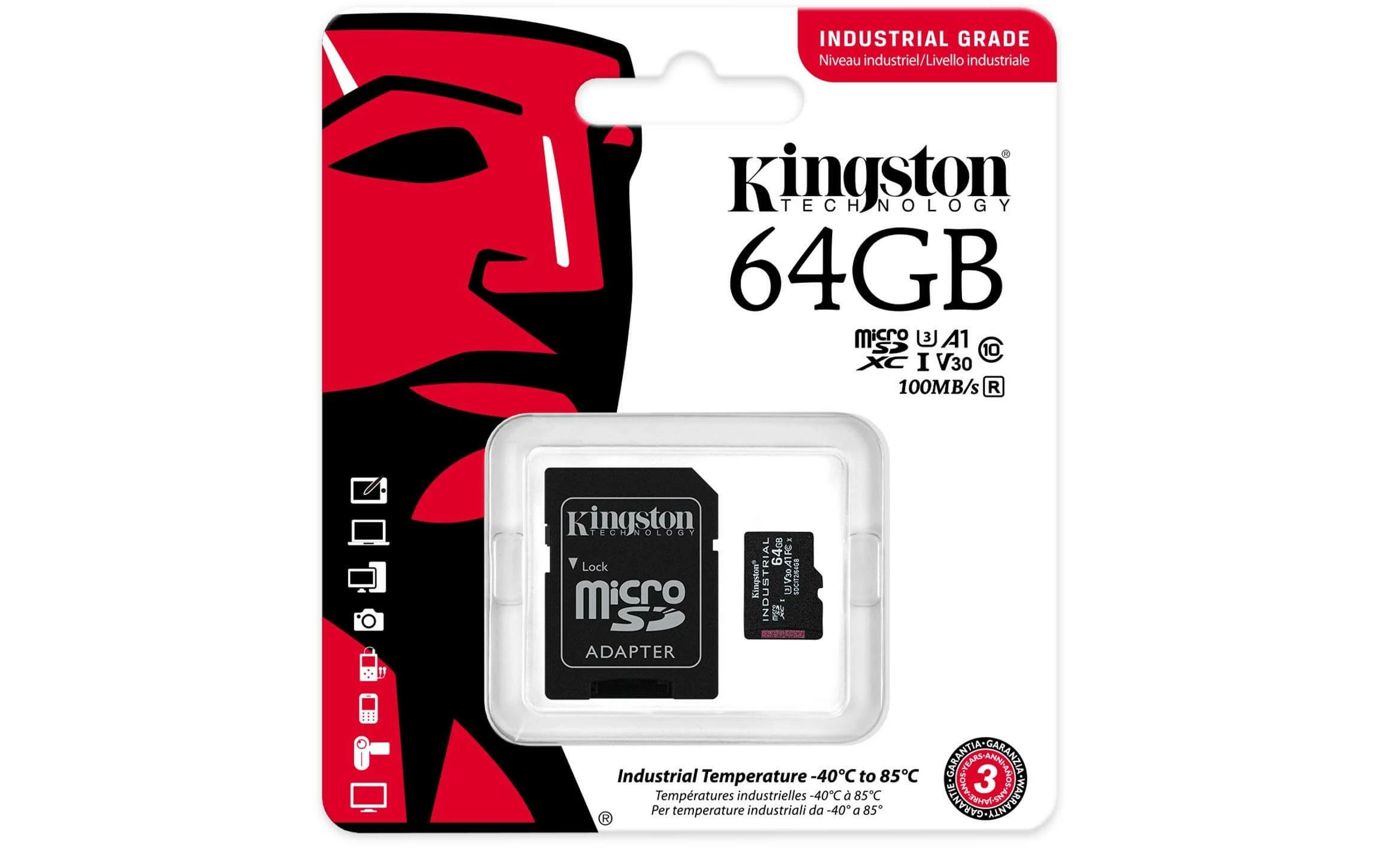 Kingston Carte MicroSDHC Industrial UHS-I 64 GB - Cartes Mémoire – Image 3