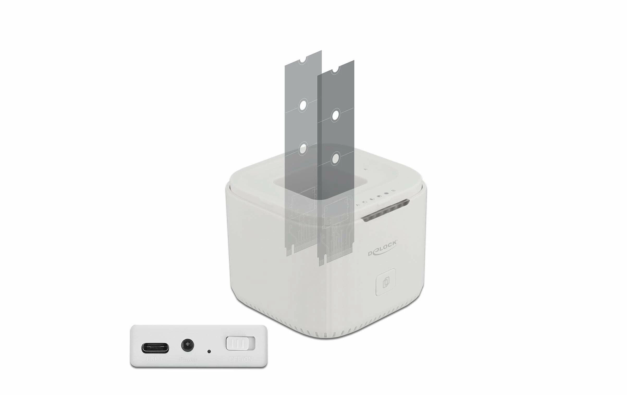 DeLock Station D'accueil M.2 NVME SSD Avec Fonction De Clonage - Accessoires Supports De Mémoire