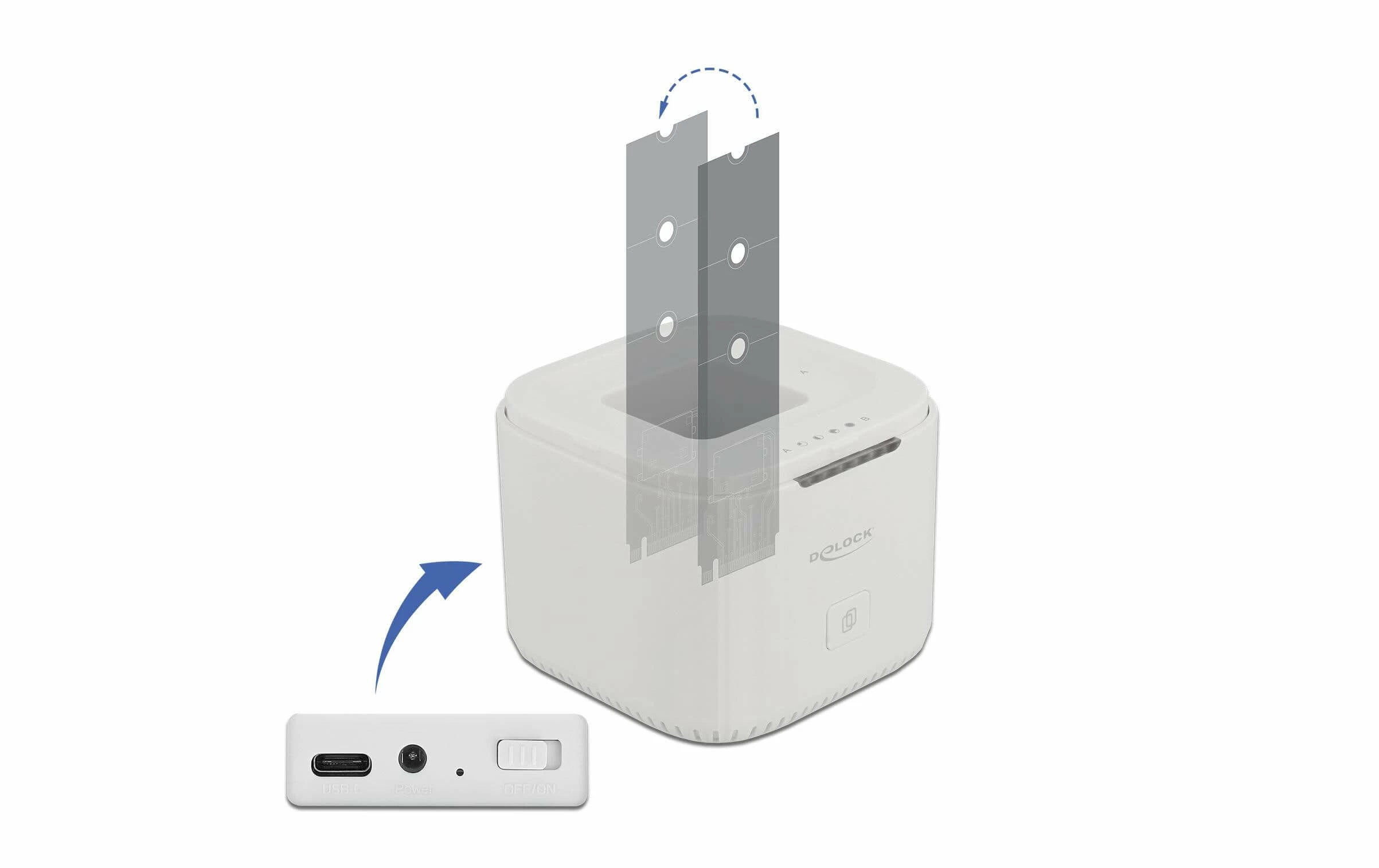 DeLock Station D'accueil M.2 NVME SSD Avec Fonction De Clonage - Accessoires Supports De Mémoire – Image 2