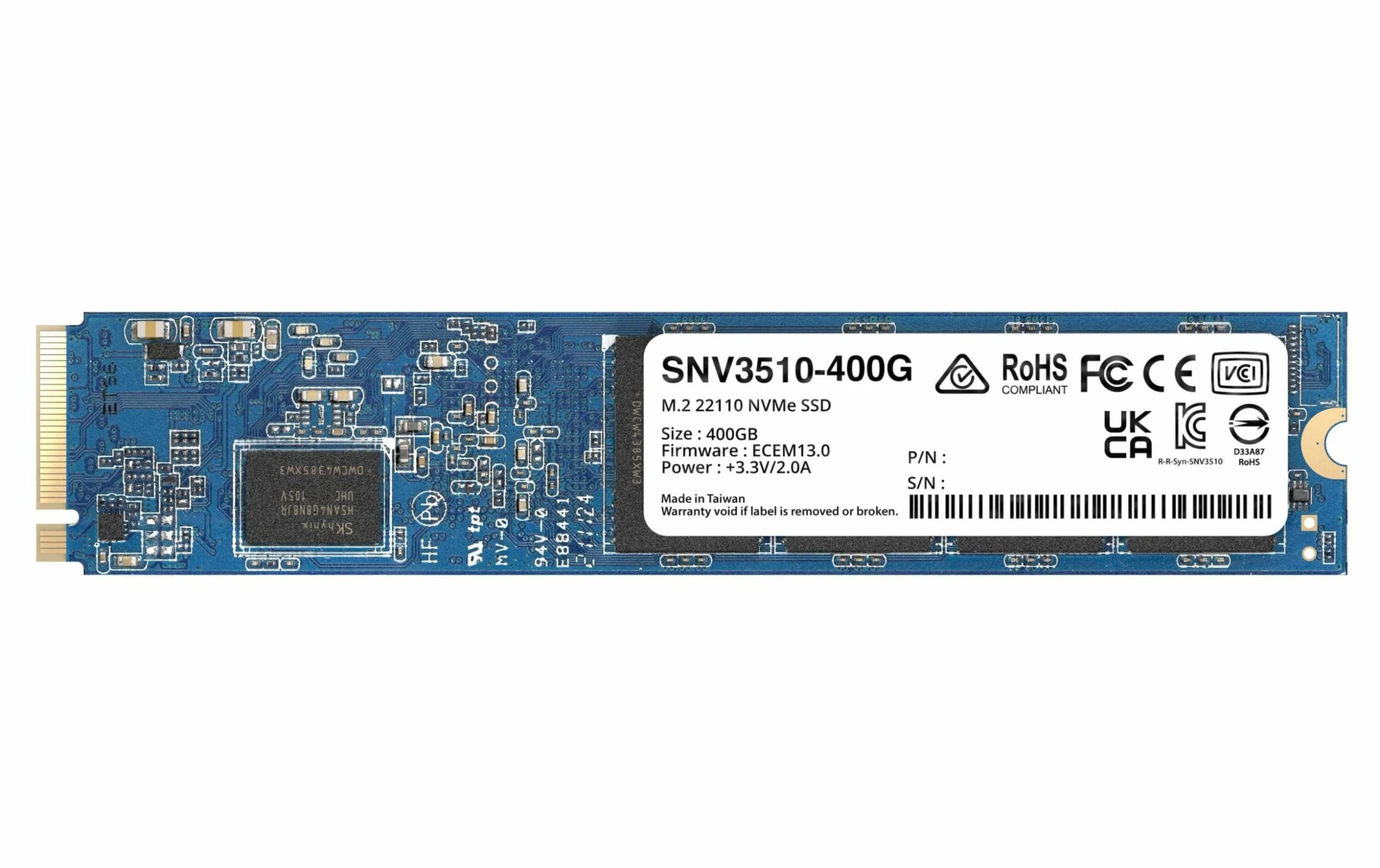 Synology SNV3510 M.2 22110 NVMe 400 GB - SSD (Solid State Disks)