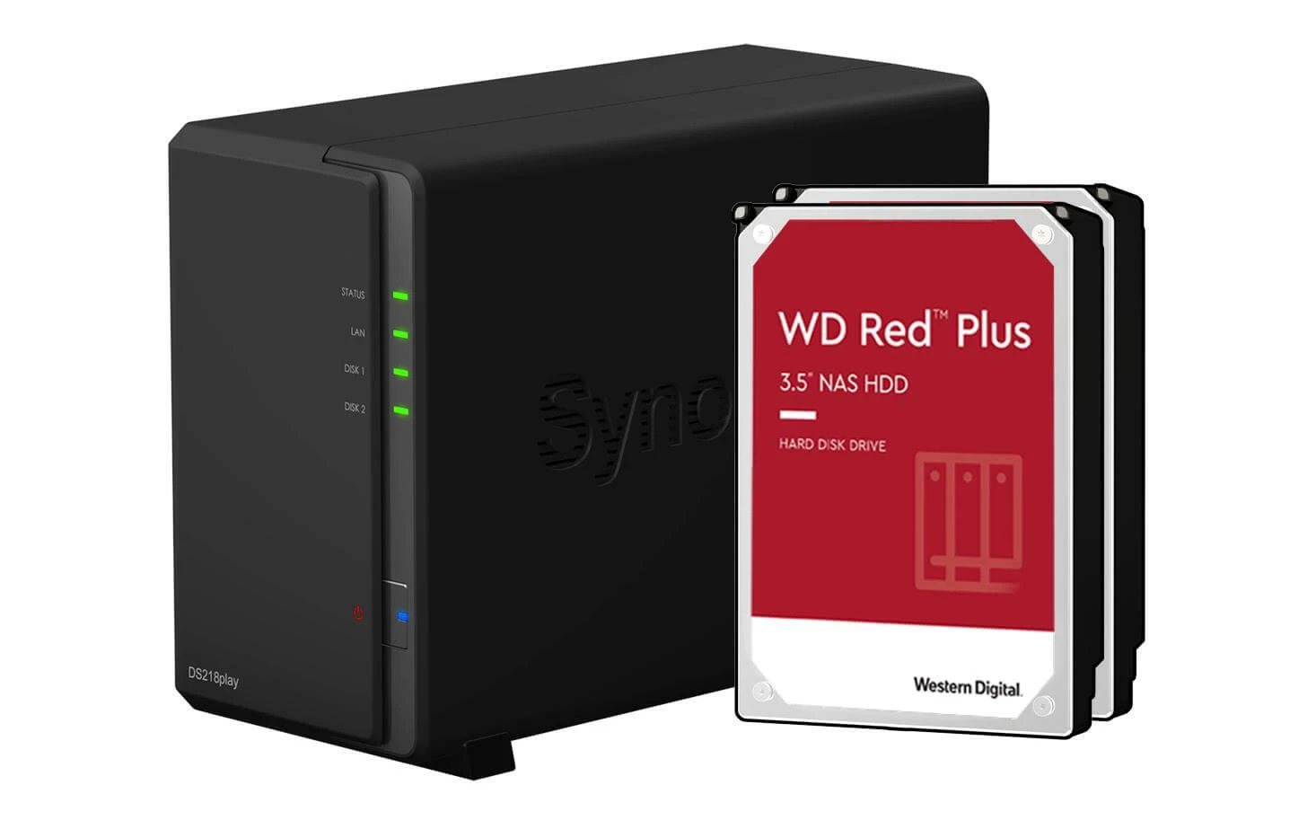 Synology NAS DiskStation DS218play 2-bay WD Red Plus 4 TB - NAS