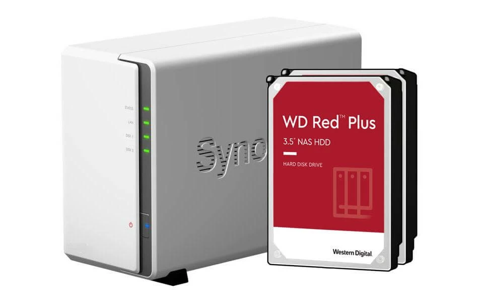 Synology NAS DiskStation DS220j 2-bay WD Red Plus 16 TB - NAS