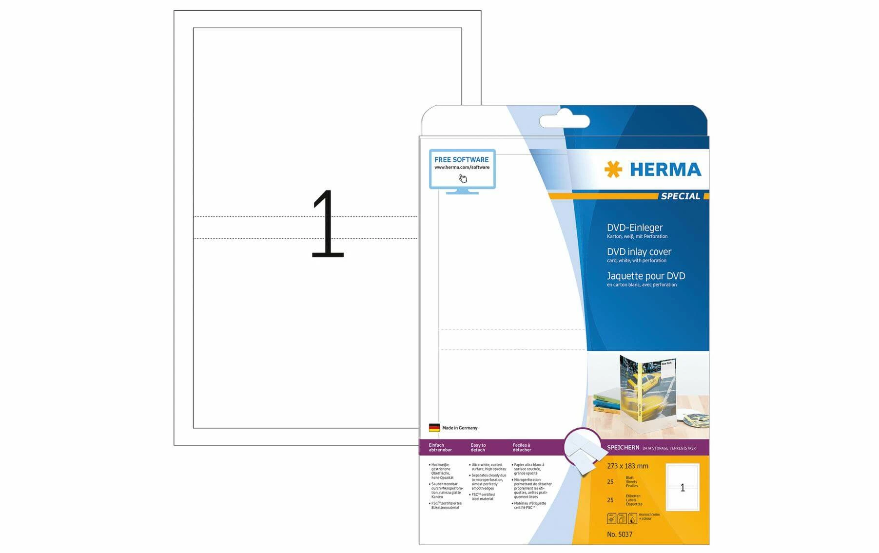 Herma Jaquette DVD 5037 Blanc25 Labels - Conservation