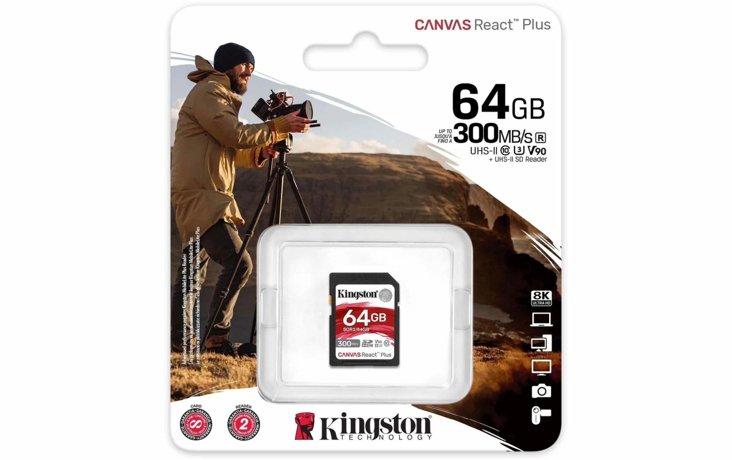 Kingston Carte SDXC Canvas React Plus 64 GB - Cartes Mémoire – Image 3