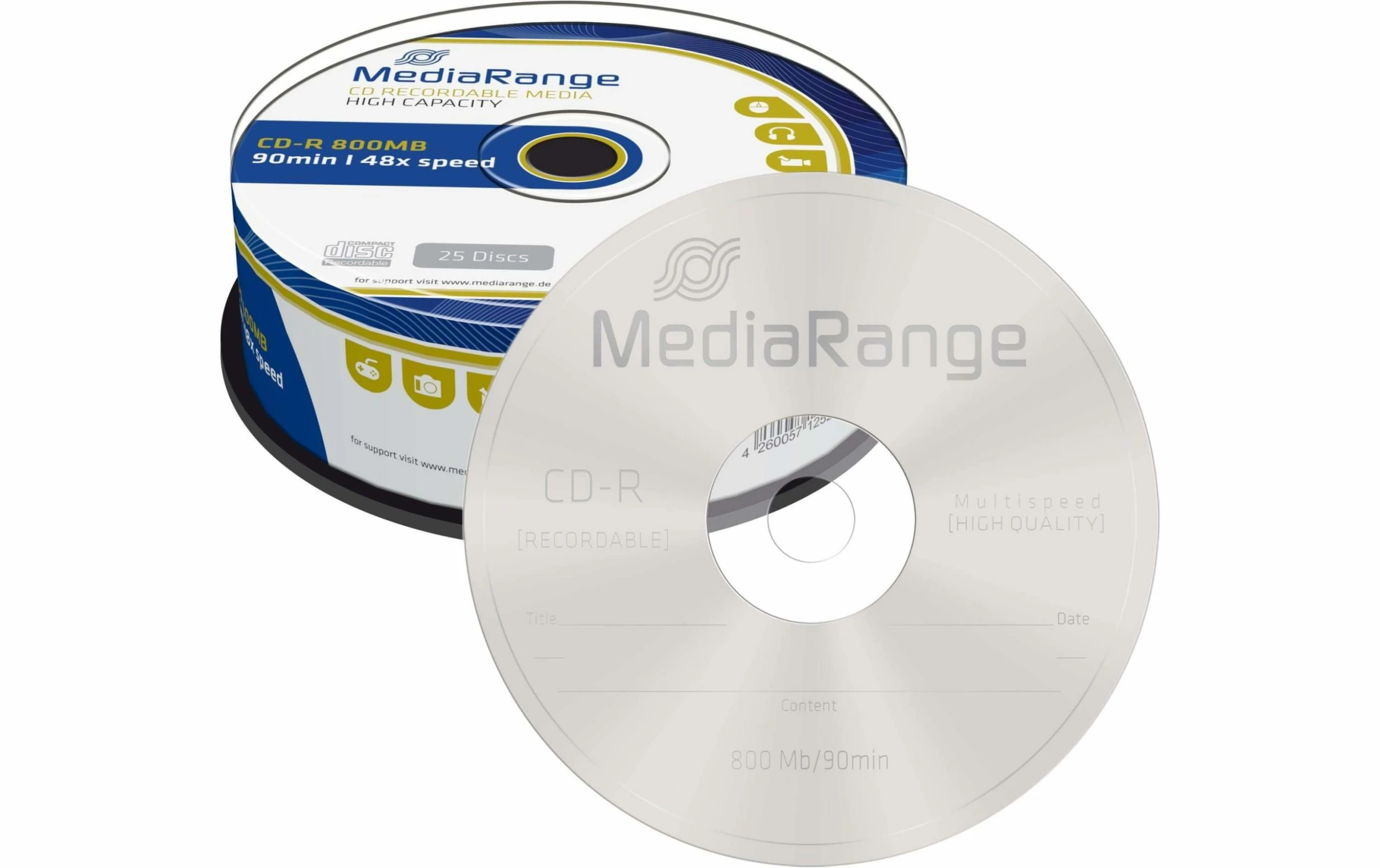 MediaRange CD-R 0.8 GB, Tour (25 Pièce/s) - Médias CD – Image 3