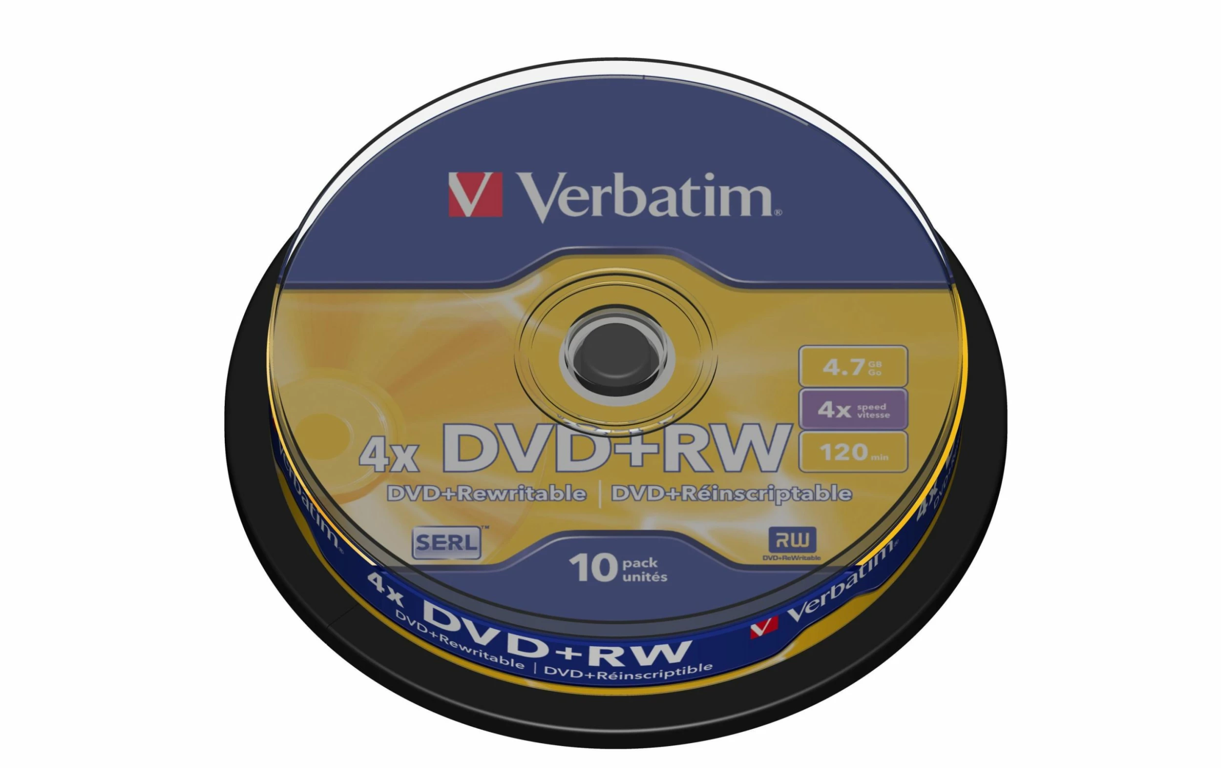 VERBATIM DVD+RW 4.7 GB, Tour (10 Pièce/s) - Disques