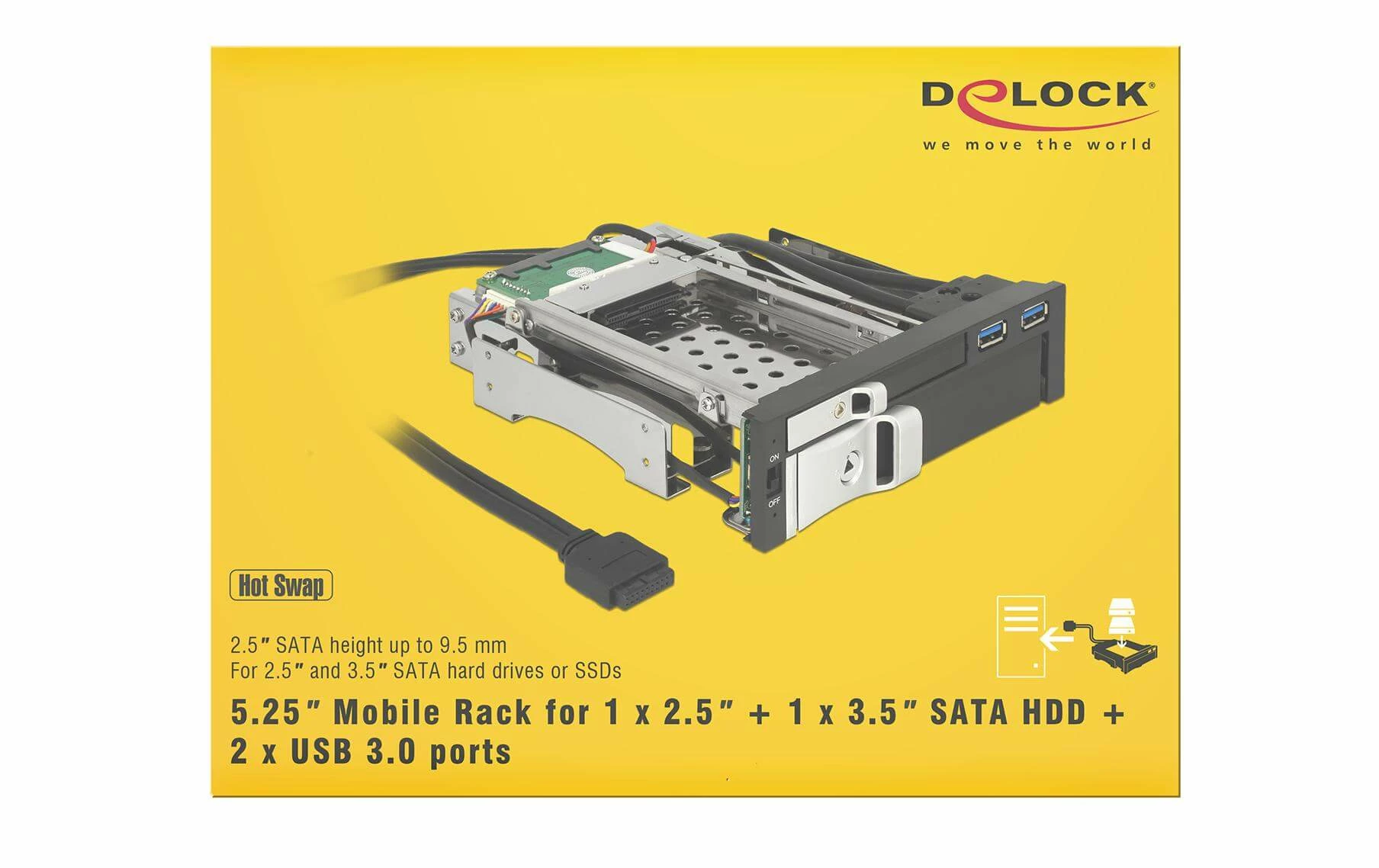 DeLock Accessoires Supports De Mémoire Cadre De Montage 5,25 – Image 2