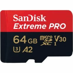 SanDisk Extreme Pro MicroSDXC 64GB - 170MB/s, U3, UHS-I - Cartes Mémoire