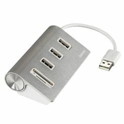 Hama USB-2.0-Hub/Cardreader Aluminium - Sticks USB