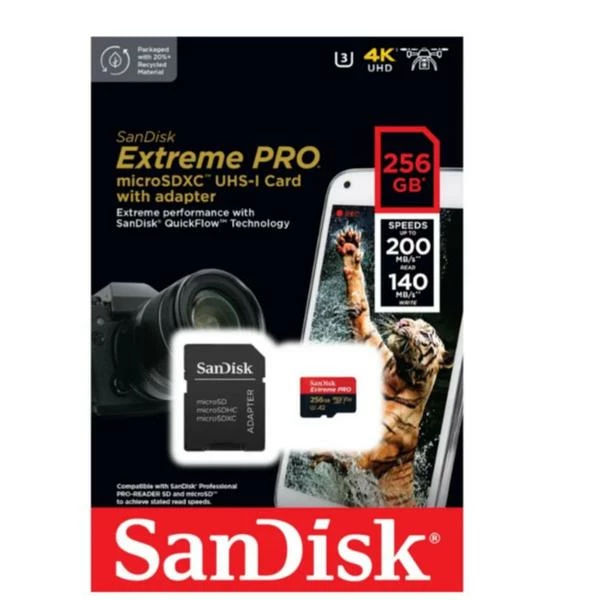 SanDisk Extreme Pro MicroSDXC 256Go - 200MB/s, U3, UHS-I - Cartes Mémoire – Image 3