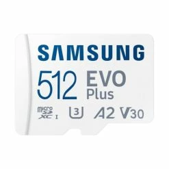 Samsung MicroSDXC Evo+ 512GB - 130MB/s, V30, U3, UHS-I - Cartes Mémoire