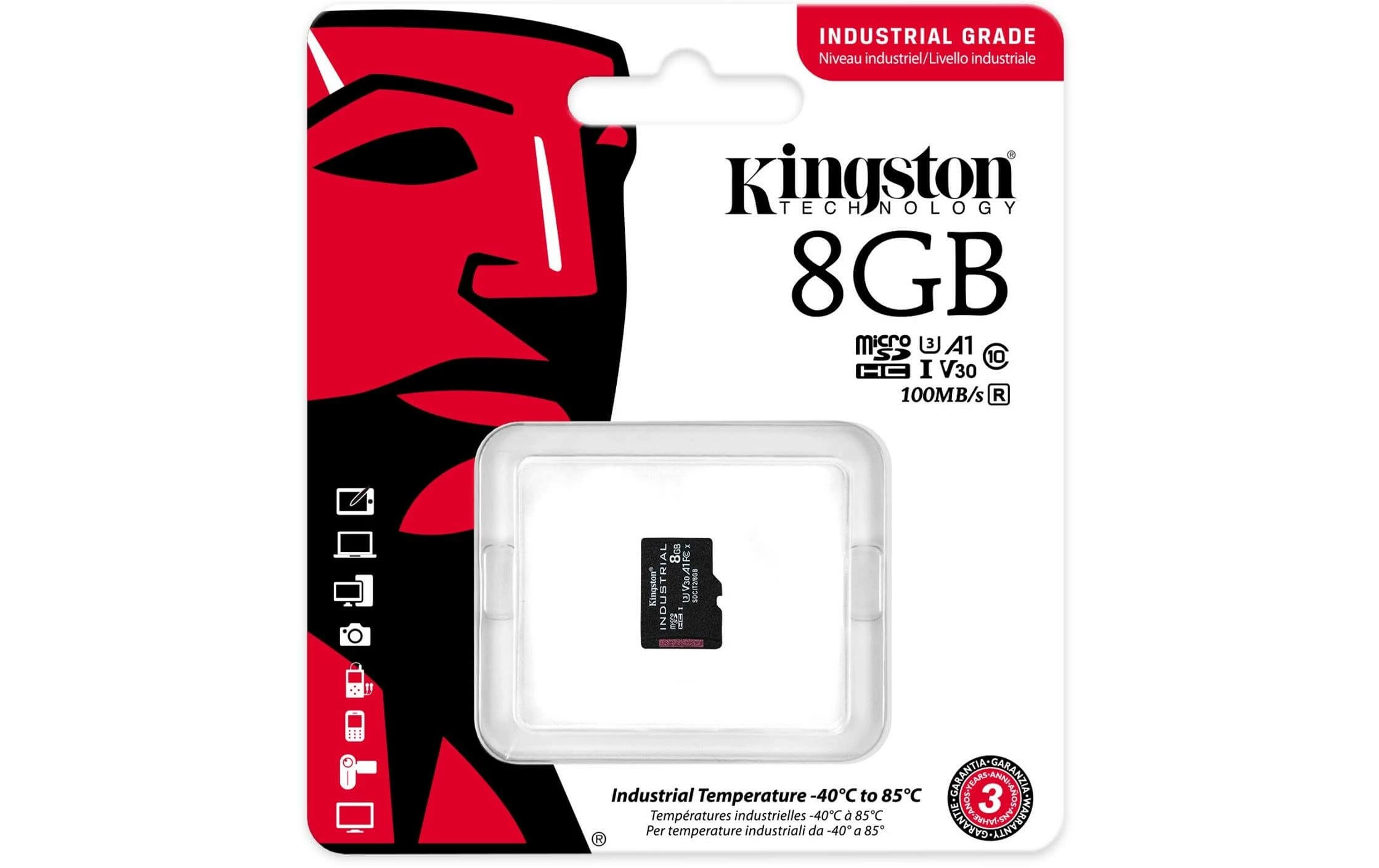 Kingston Carte MicroSDHC Industrial UHS-I 8 GB - Cartes Mémoire – Image 3