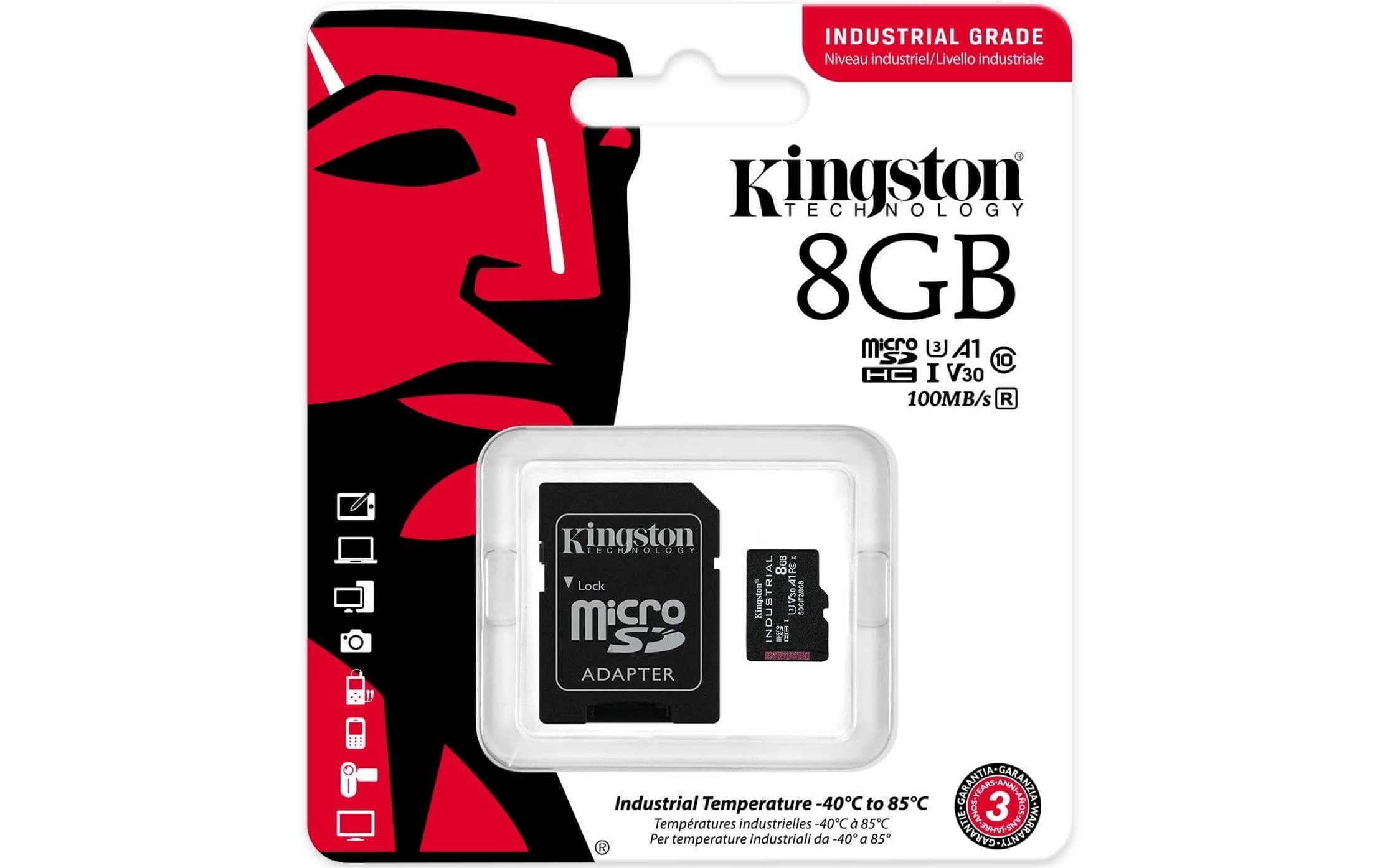 Kingston Carte MicroSDHC Industrial UHS-I 8 GB - Cartes Mémoire – Image 3