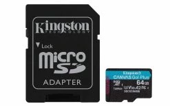 Kingston Carte MicroSDXC Canvas Go! Plus 64 GB - Cartes Mémoire