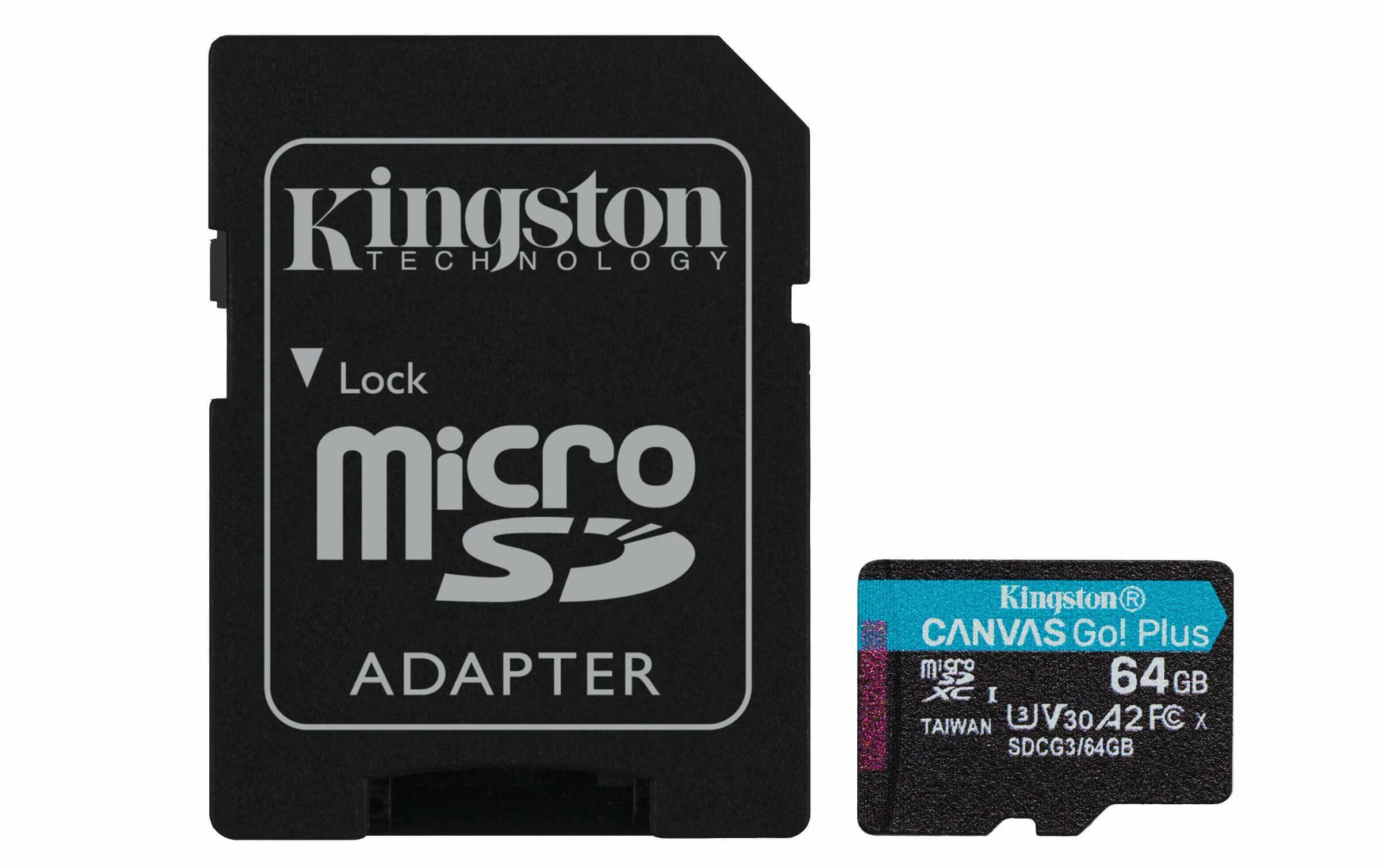 Kingston Carte MicroSDXC Canvas Go! Plus 64 GB - Cartes Mémoire