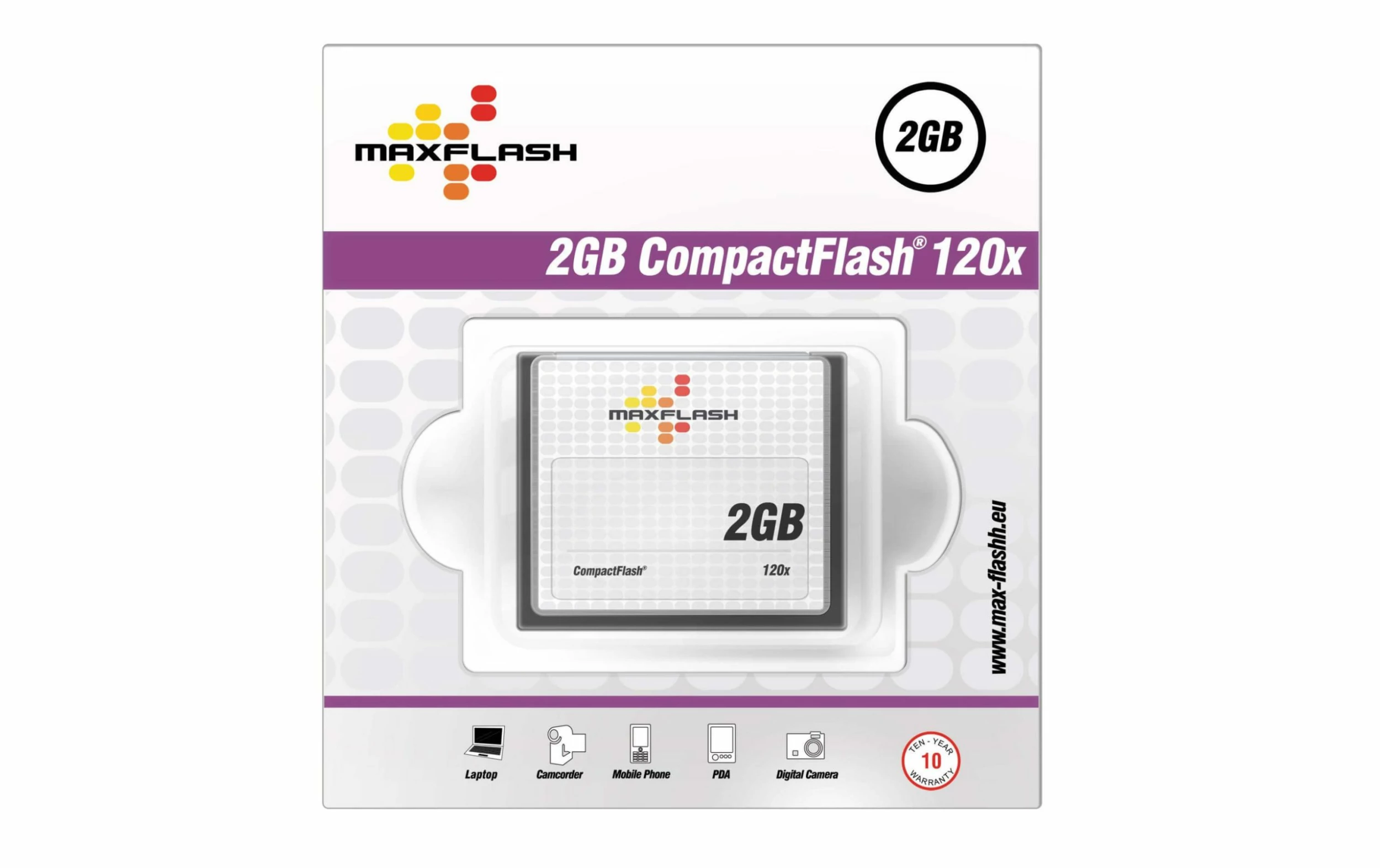 MaxFlash Carte CF 120x 2 GB - Cartes Mémoire