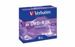 VERBATIM DVD+R 8.5 GB, Boîte à Bijoux (5 Pièce/s) - Disques