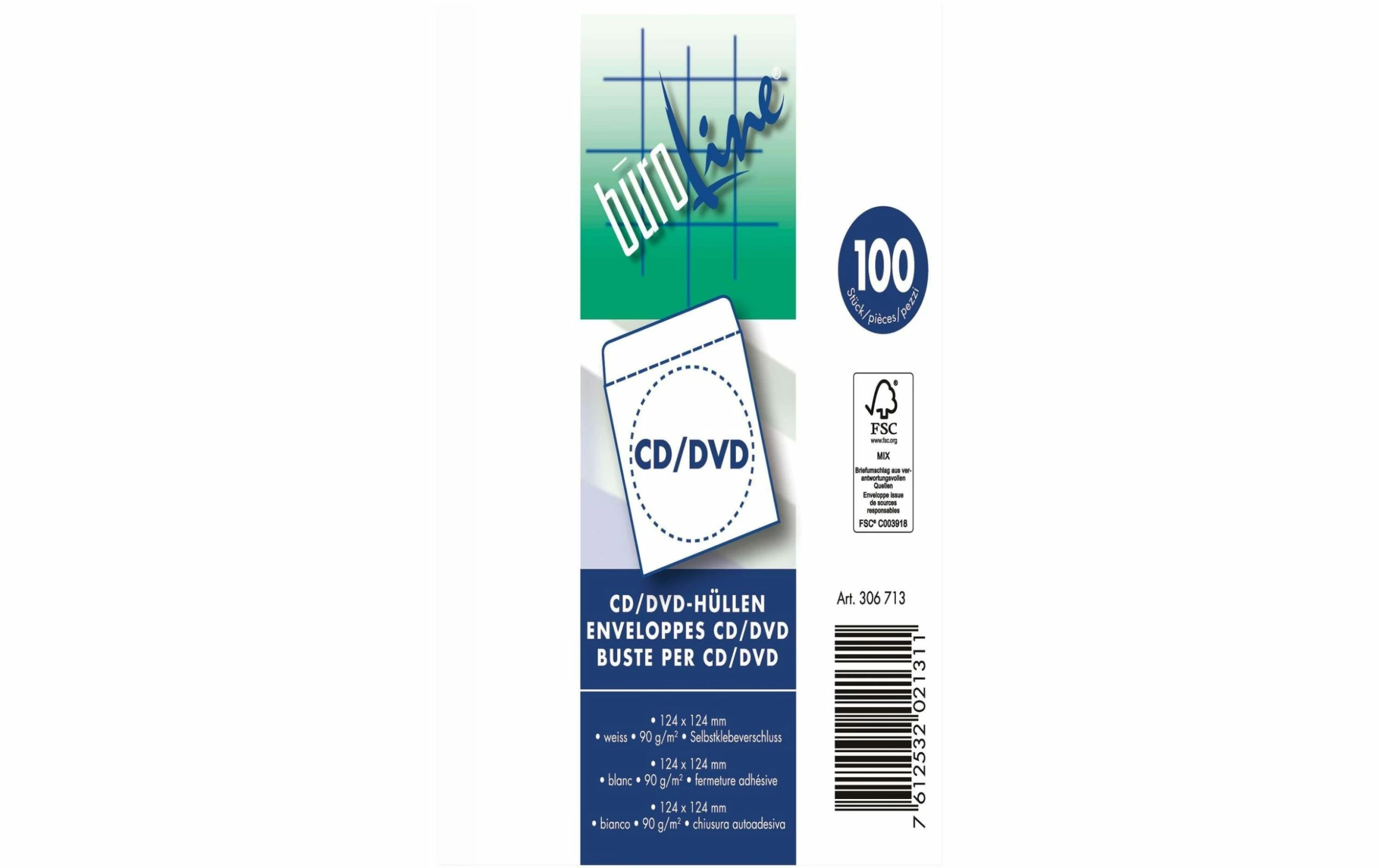 Büroline Housse CD / DVD Blanc, 100 Pièces - Conservation – Image 3