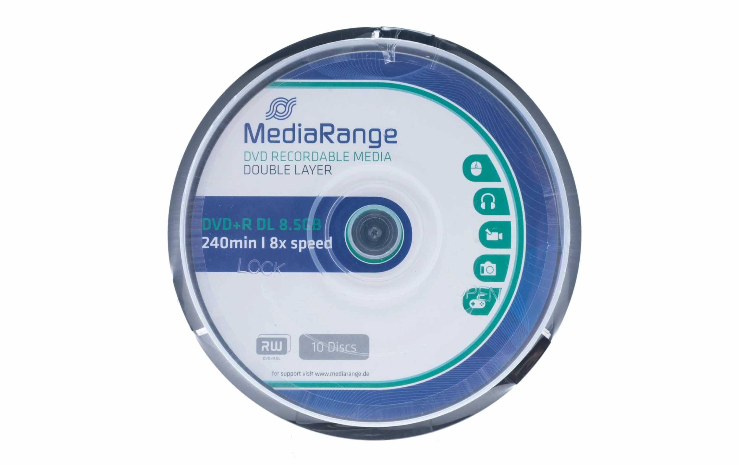 MediaRange DVD+R Support 8,5 Go, Broche (10 Pièces) - DVD+R