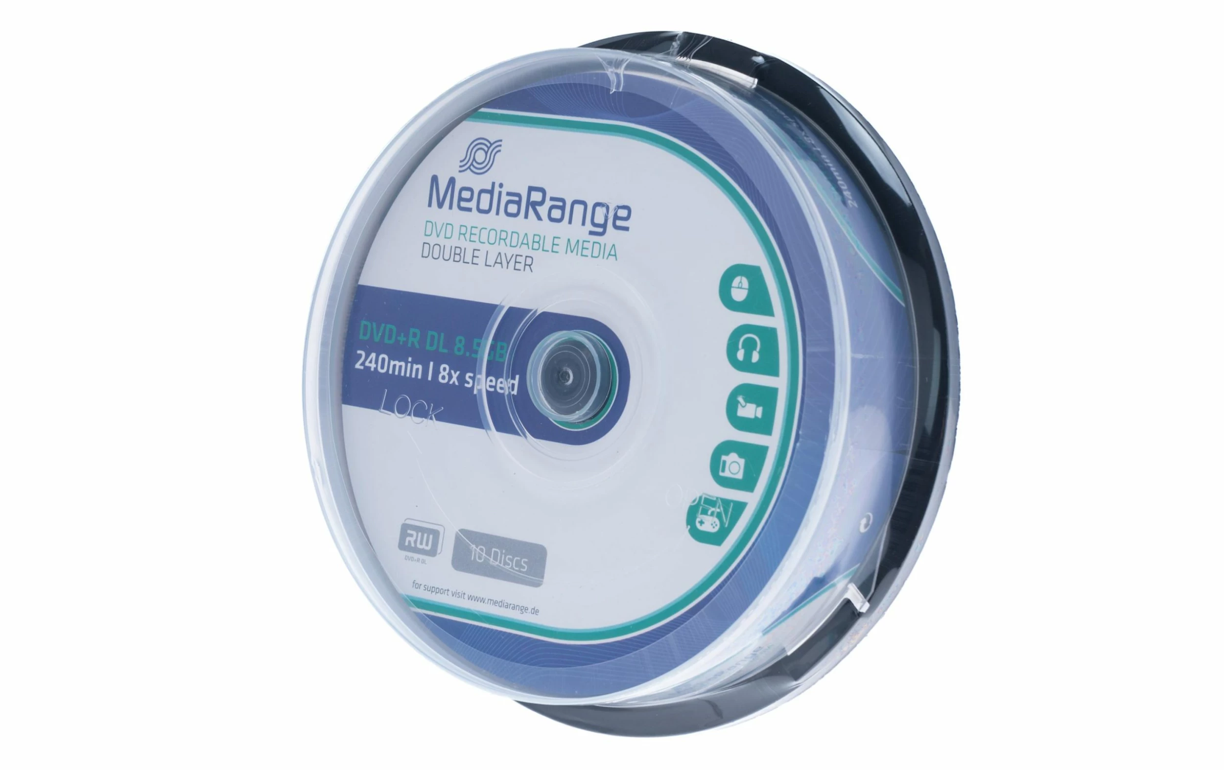 MediaRange DVD+R Support 8,5 Go, Broche (10 Pièces) - DVD+R – Image 2